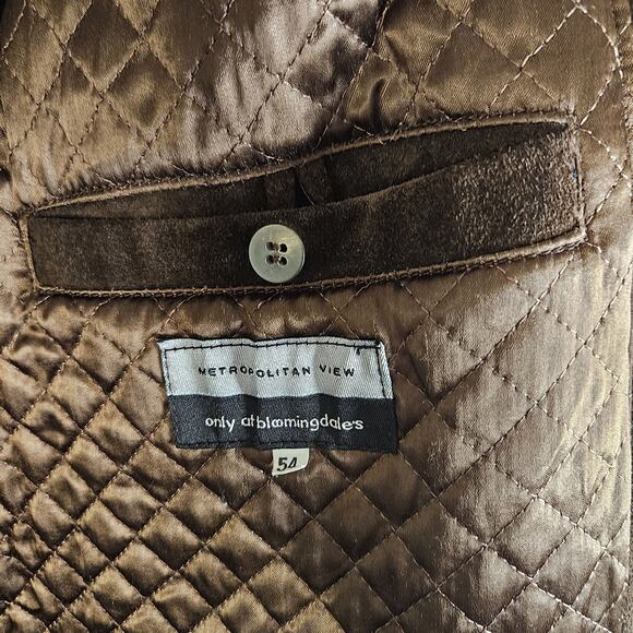 VTG Mens Metropolitan View Heavyweight Suede Jacket Car Coat 54 2XL Italy Made - Picture 8 of 9